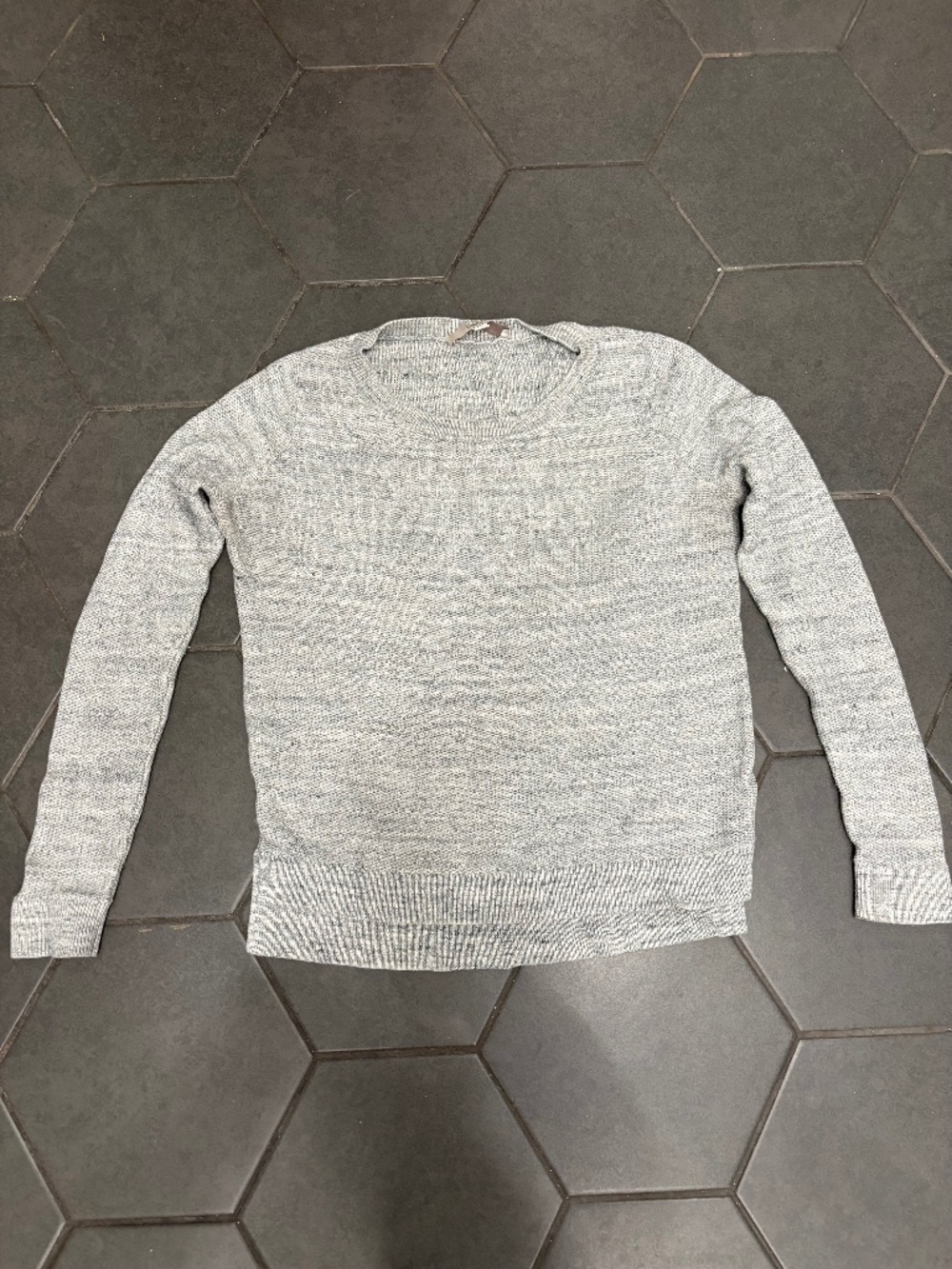 Used Loft Grey Textured Knit Sweater Size Medium
